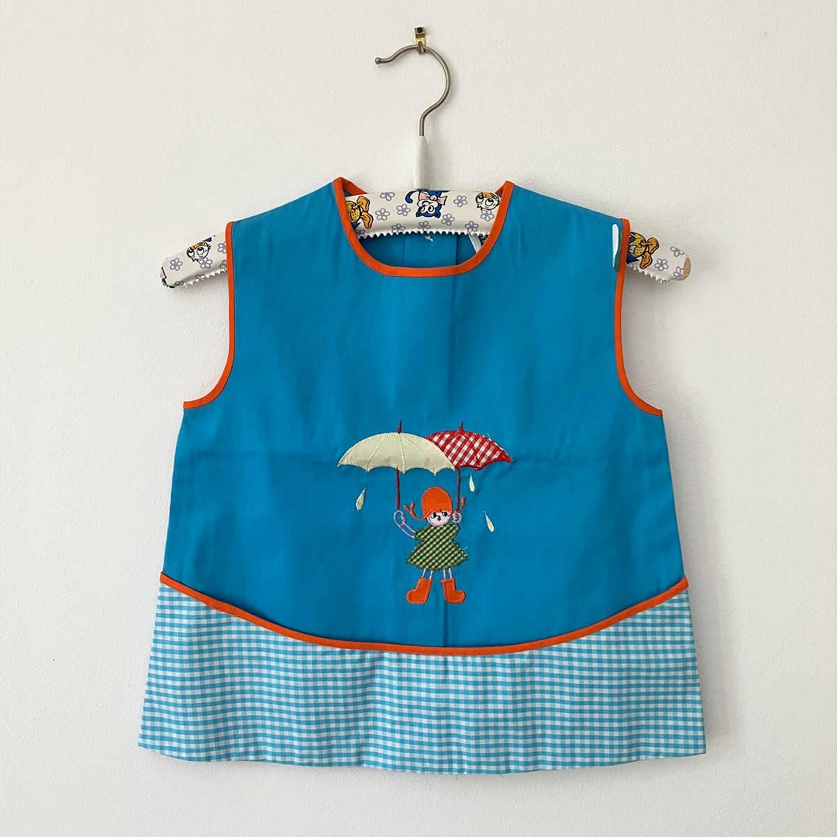 Image of Blouse 2/3 ans bleue Kaufhof années 70 stock neuf