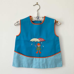 Image of Blouse 2/3 ans bleue Kaufhof années 70 stock neuf