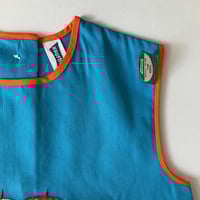 Image 3 of Tunique tablier bleu 2/3 ans stock neuf années 70 