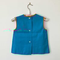 Image 2 of Tunique tablier bleu 2/3 ans stock neuf années 70 