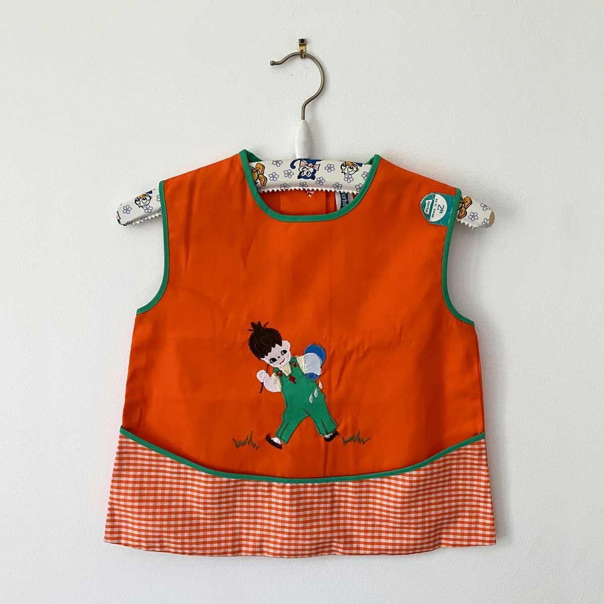 Image of Blouse 2/3 ans orange Kaufhof années 70 stock neuf