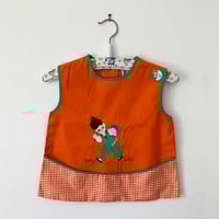 Image 1 of Tunique tablier orange 2/3 ans stock neuf années 70 