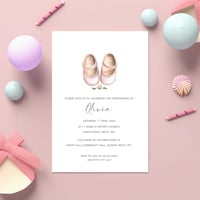 Image 1 of Little Shoes Christening Invitations - Set of 10 - Pink 