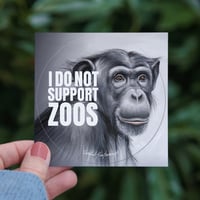 Image 2 of I do not support zoos | Sticker round