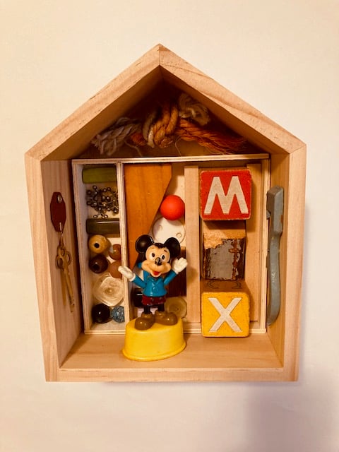 Image of Mickey's House | Paddleball Bird Wood Assemblages