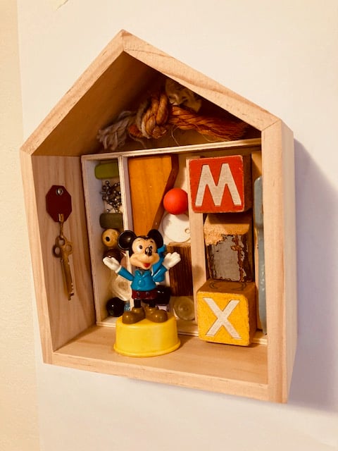 Image of Mickey's House | Paddleball Bird Wood Assemblages