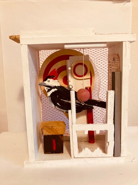 Image of Mickey's House | Paddleball Bird Wood Assemblages