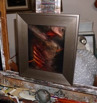 Image 3 of untitled (speared figure) oil painting on wood panel, 2021