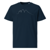 Tre Cime di Lavaredo PULSE T-shirt in Cotone Organico Unisex Blu Navy / white