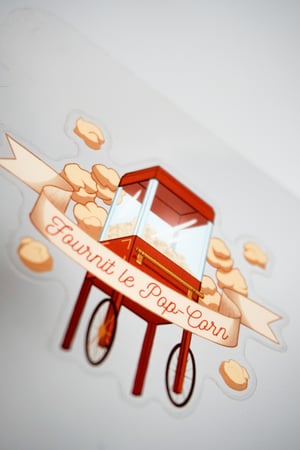 Image of Sticker "Fournit le pop corn"