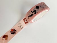 Image 2 of Pink Cats & Books Washi Tape