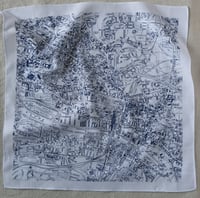 Image 1 of Glasgow vintage map printed handkerchief