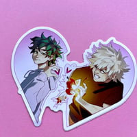 Image 2 of Izuku/Bakugo Heart Sticker