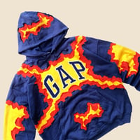 Image 4 of REWORKED GAP CRACKED NAVY HOODIE SIZE LARGE