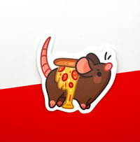 Image 2 of New York Pizza Rat Matte Vinyl Sticker 