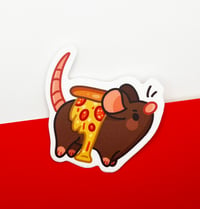 Image 3 of New York Pizza Rat Matte Vinyl Sticker 