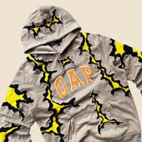 Image 5 of REWORKED GAP CRACKED MOCHA HOODIE SIZE M