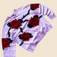 Image 3 of REWORKED NIKE ROSES SOFT PINK SWEATSHIRT SIZE M BOXY