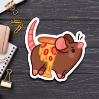 Image 1 of New York Pizza Rat Matte Vinyl Sticker 