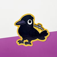 Image 2 of No Thoughts Head Empty Crow Glossy Vinyl Sticker