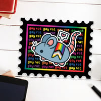 Image 1 of Gay RAT Glossy Vinyl Sticker