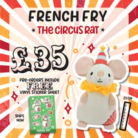 Image 1 of French Fry the Circus Rat - Charming 9" Polyester Plush + Free Sticker Sheet!