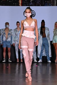 Image 1 of Tan Damask printed top and legging pant