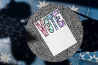 Image 2 of Postcards to Voters 1/2 Rainbow Paisely "VOTE"