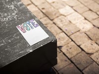 Image 4 of Postcards to Voters 1/2 Rainbow Paisely "VOTE"
