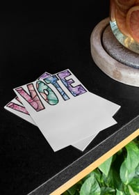 Image 6 of Postcards to Voters 1/2 Rainbow Paisely "VOTE"
