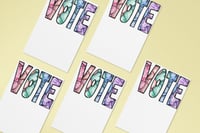 Image 3 of Postcards to Voters 1/2 Rainbow Paisely "VOTE"