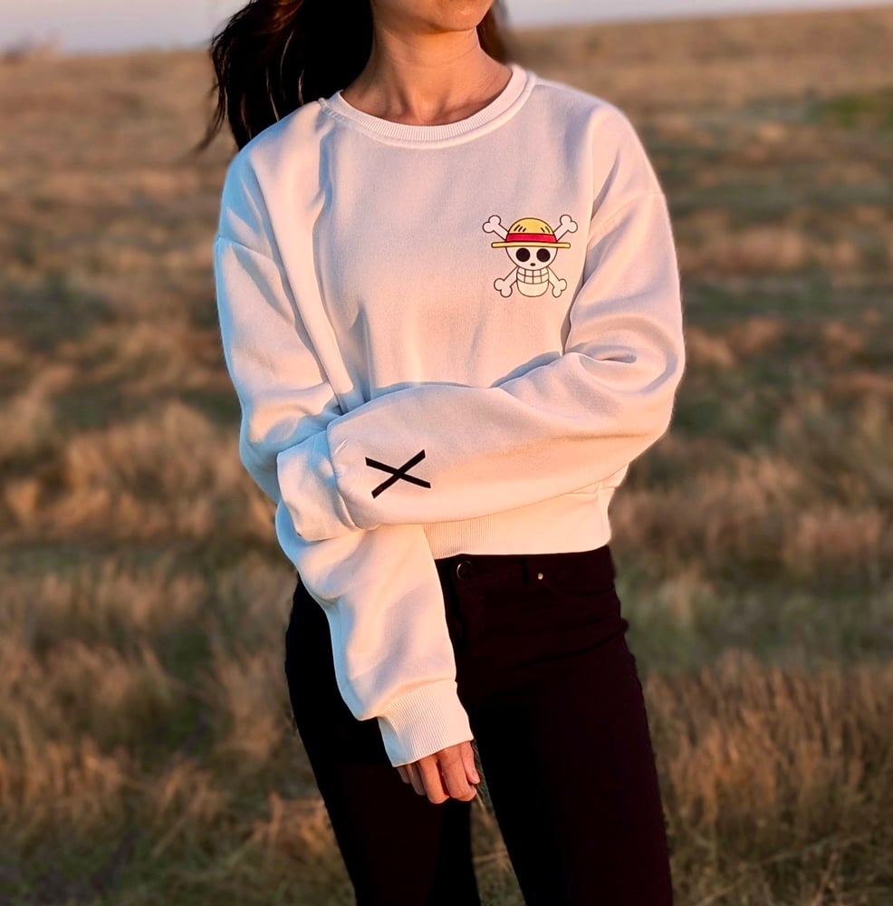 Image of One Piece | Straw Hat Pirate Crew | Anime Cropped Crewneck Sweater | Arabasta 