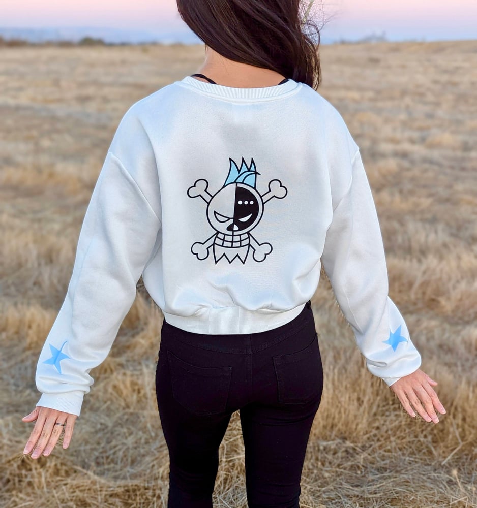 Image of One Piece | Straw Hat Pirate Crew | Anime Cropped Crewneck Sweater | Franky