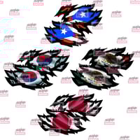 Image 2 of 3D Shredded Flag Fender Set (Country Options Available)