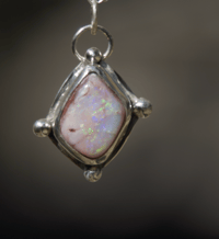 Image 2 of Dainty Fire Opal Necklace No. 010