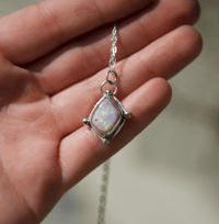 Image 4 of Dainty Fire Opal Necklace No. 010