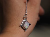Image 3 of Dainty Fire Opal Necklace No. 010