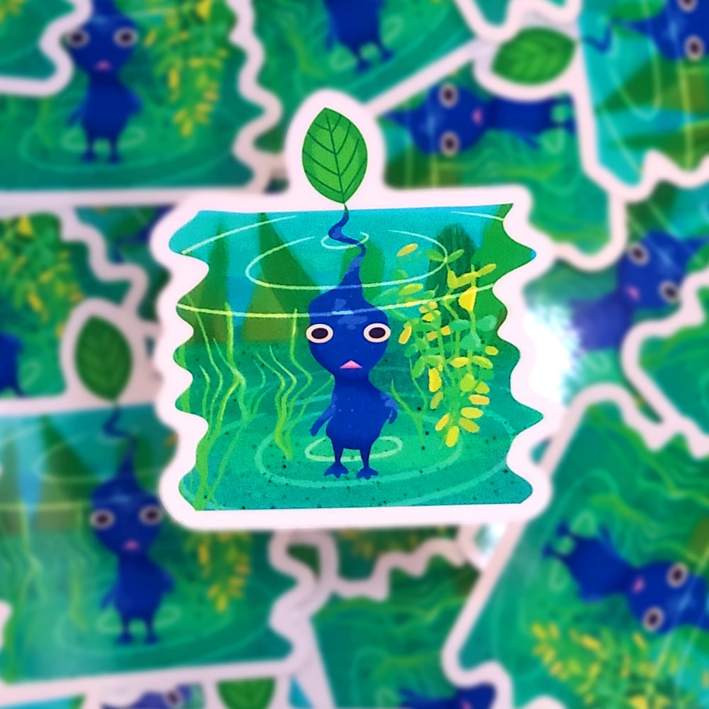 Image of Wavy Blue Pikmin Sticker