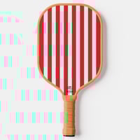 Image 3 of Custom Monogram Pickleball Paddle Cute Blue & Red Floral and Stripes