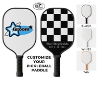 Image 3 of Sporty Star Bride or Groom Custom Pickleball Paddle