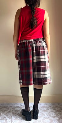 Image 4 of CHECK SHORTS - BURGUNDY - SIZE S