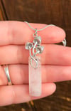 Mushroom Grove Handmade Sterling Silver & Rose Quartz Necklace 