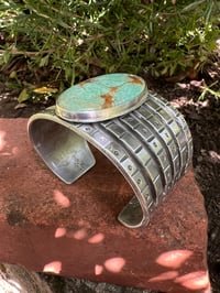 Image 2 of WL&A Handmade Old Style Green Royston Heavy Ingot Cuff - Wrist 7.25in - 180 Grams