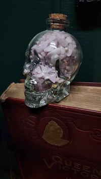 Kunzite Skull Chip Jar