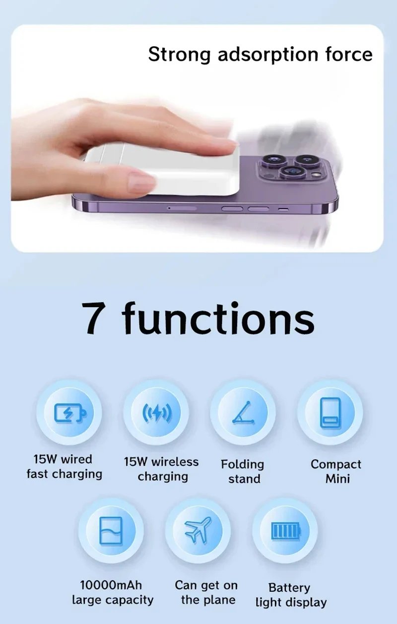 MSL 50000mAh Wireless Magnetic Power Bank - 22.5W Super Fast Charging External Battery Charger