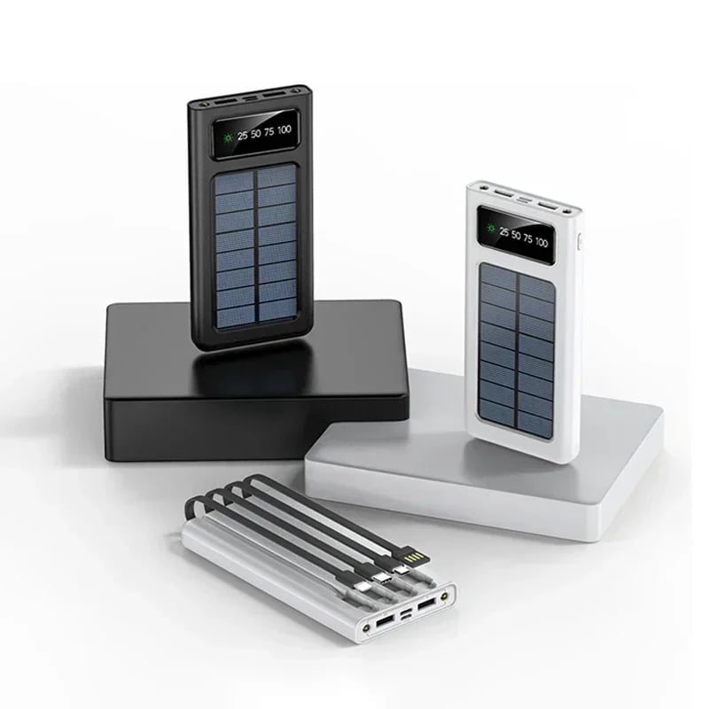 MSL 200000mAh Solar Power Bank - Dual USB Fast Charging Portable Battery