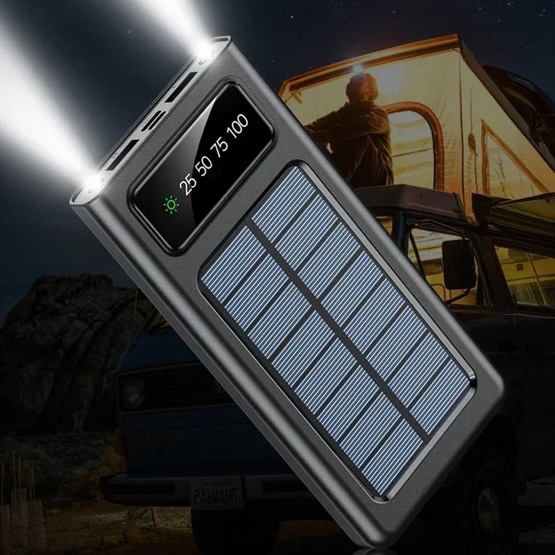MSL 200000mAh Solar Power Bank - Dual USB Fast Charging Portable Battery