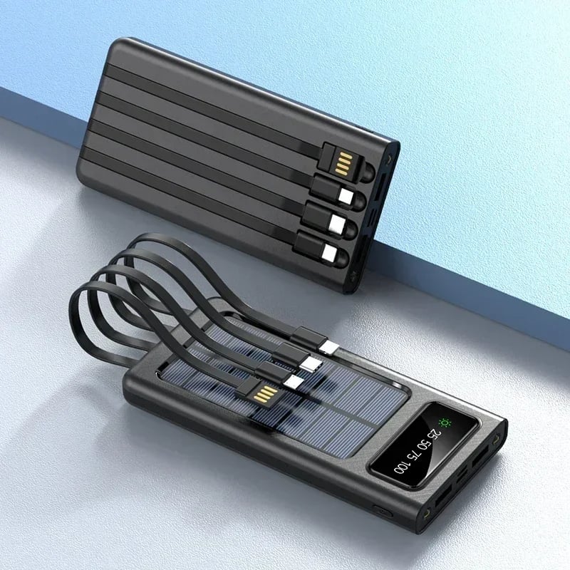 MSL 200000mAh Solar Power Bank - Dual USB Fast Charging Portable Battery