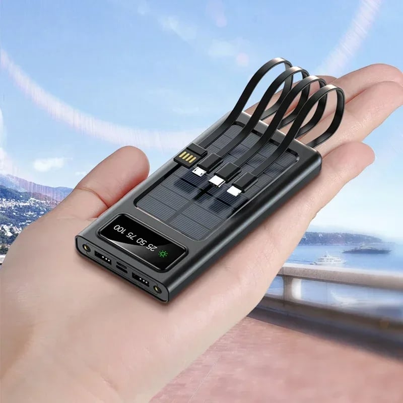 MSL 200000mAh Solar Power Bank - Dual USB Fast Charging Portable Battery