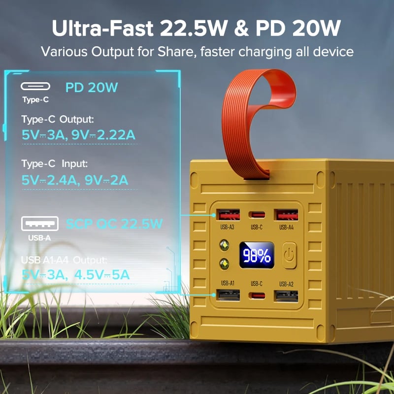 MSL 60000mAh Power Bank - Dual USB Fast Charging Portable Power Station